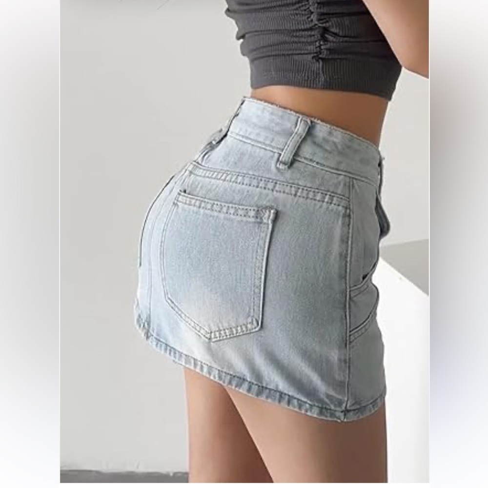 Divided Light Blue Denim Mini Skirt
